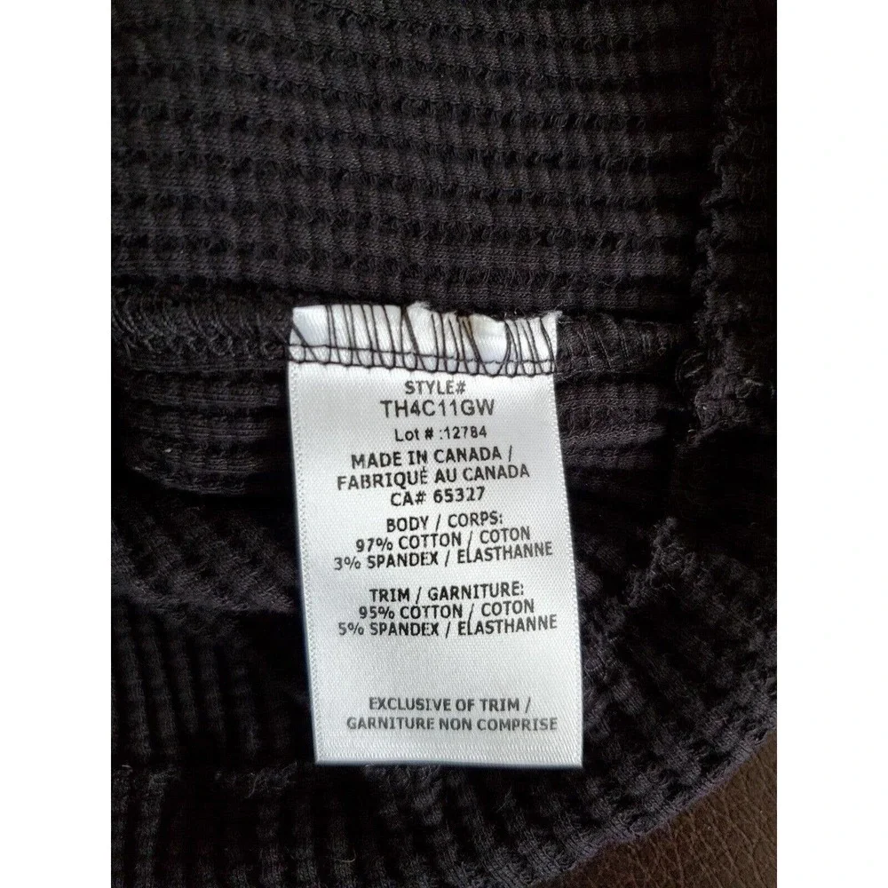 The Range Jumbo Stark Black Thermal Drawcord Long Sleeve Henley NWT